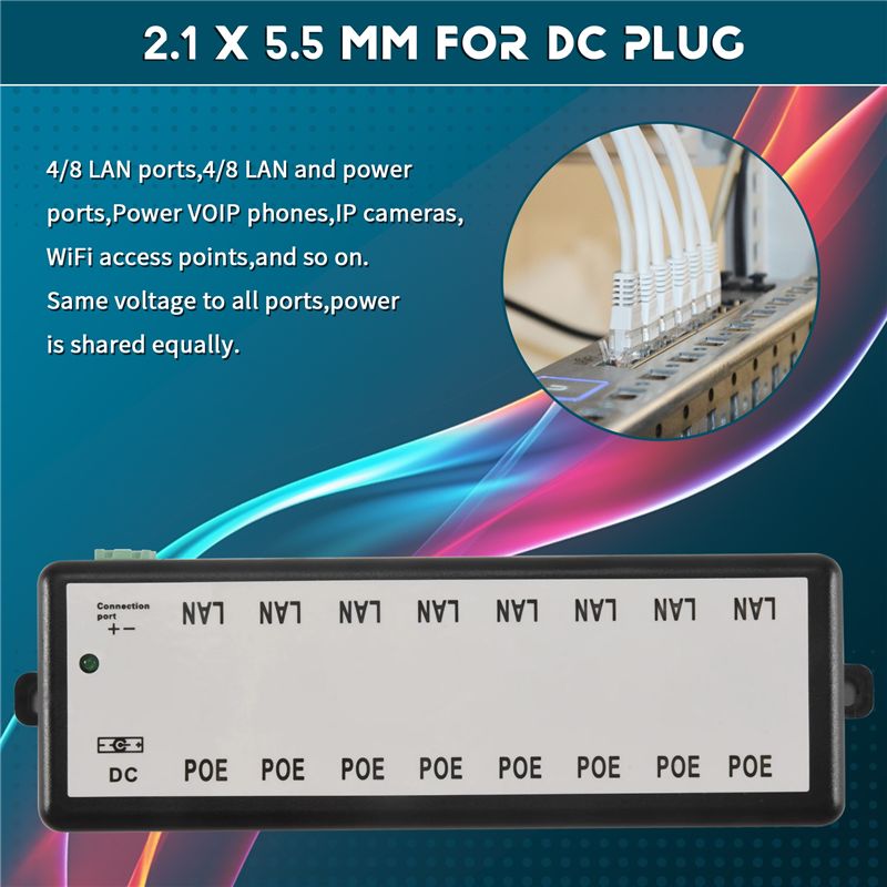 PHILE-8 Ports Poe Injector Poe - Power Over Ethernet review and price